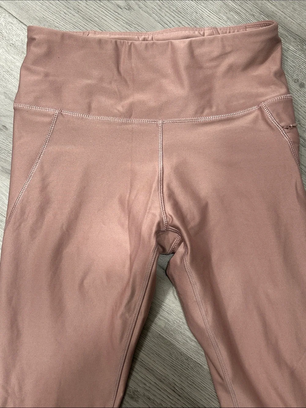 Mondetta Luxery Performance Mauve High-Waist Athletic Leggings Side Zip Pocket S